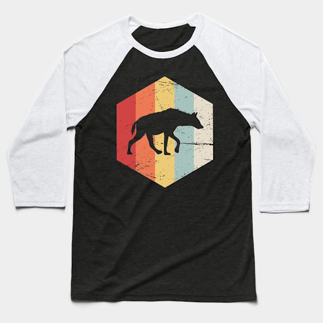 Retro Vintage Hyena Icon Baseball T-Shirt by MeatMan